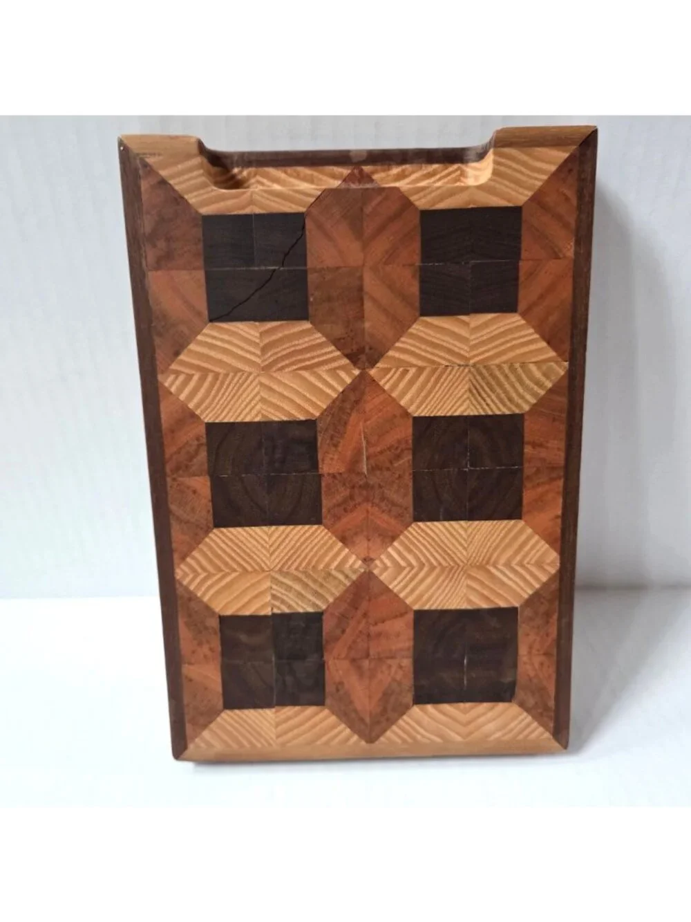 Handmade End Grain Octagon Wood Cutting Board Block Small 9.5
